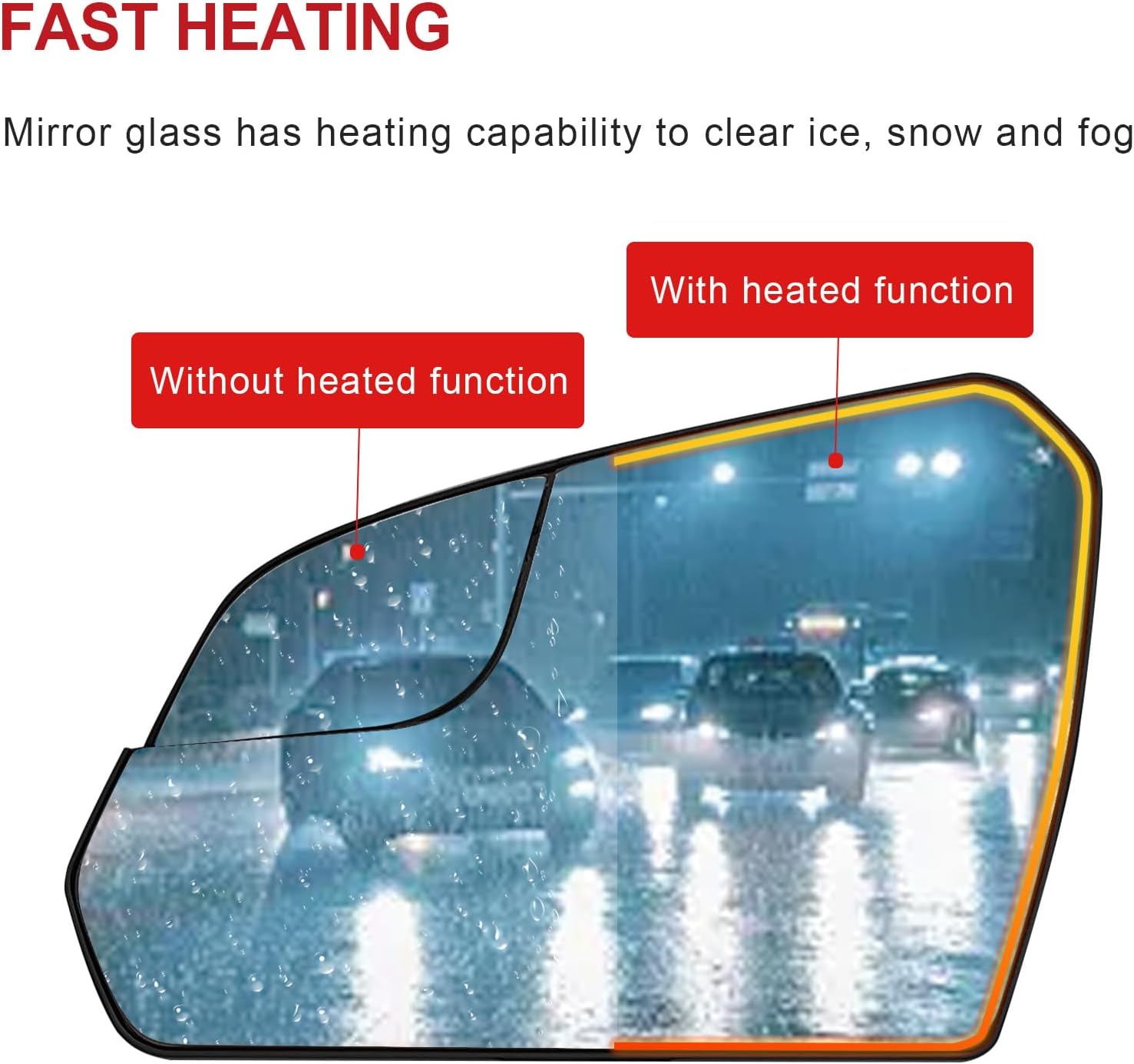 Driver Side Mirror Replacement for Hyundai Sonata 2015 2016 2017 2018 2019, Left Exterior Side Rearview Mirrors Glass, Power Heated, with Backing Plate and Rear Holder