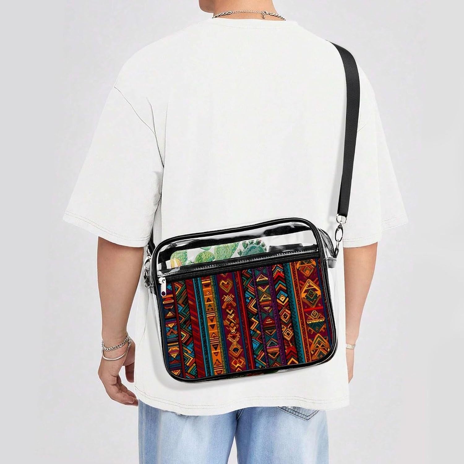 Traditional African Geometric Patterns Clear Tote Bag Transparent Stadium Approved