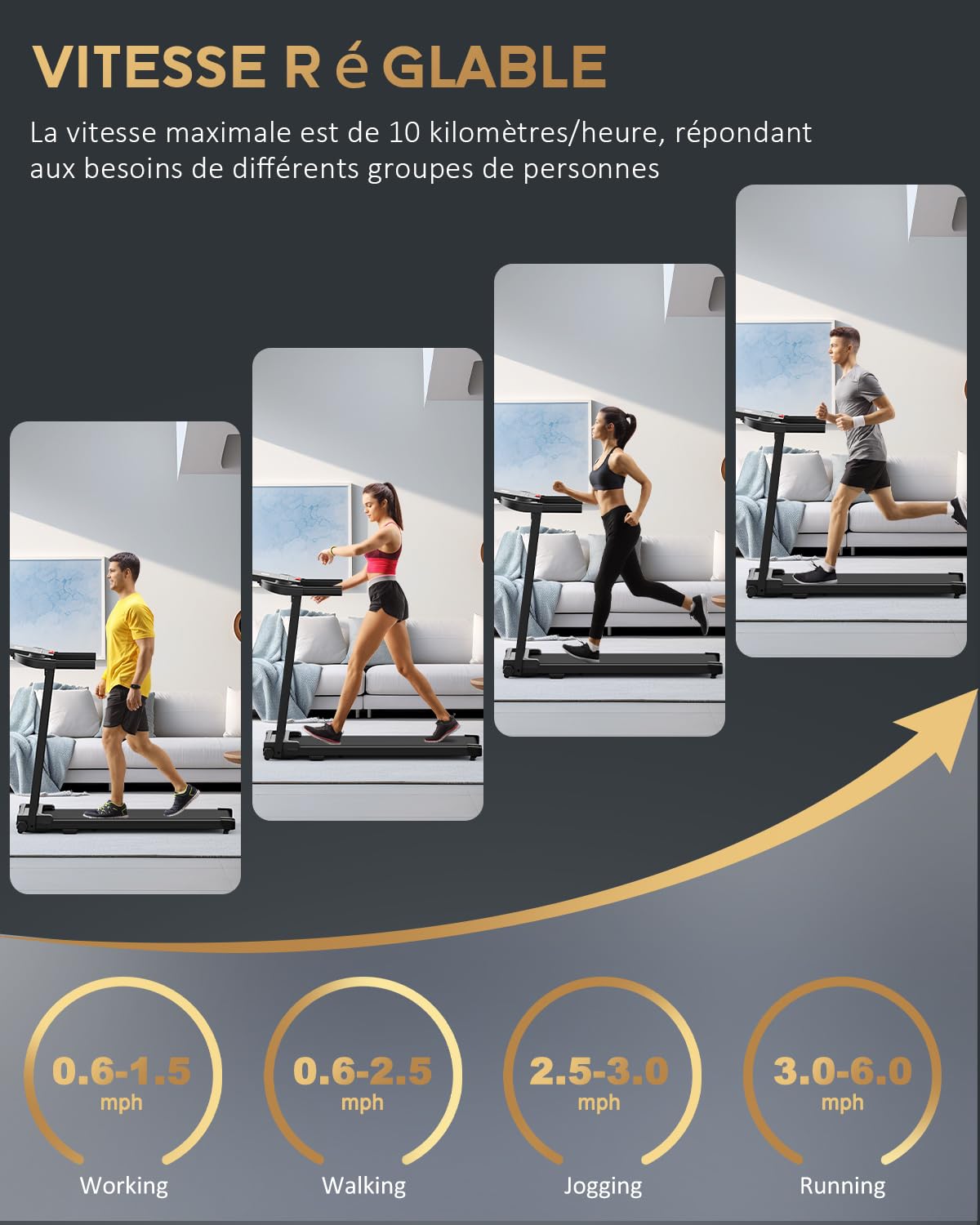 Tapis Roulant Elettrico Salvaspazio Pieghevole - Economico Tapirulan da Casa Walking Pad 10 km/h Portatile Treadmill Professionale Tappeto per Camminare Con Display LCD 12 Programmi