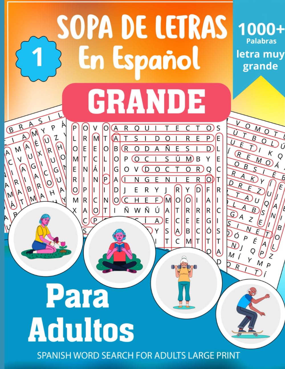 Sopa de letras para adultos con letra muy grande en Español (Word Search For Adults Spanish Large) DOS