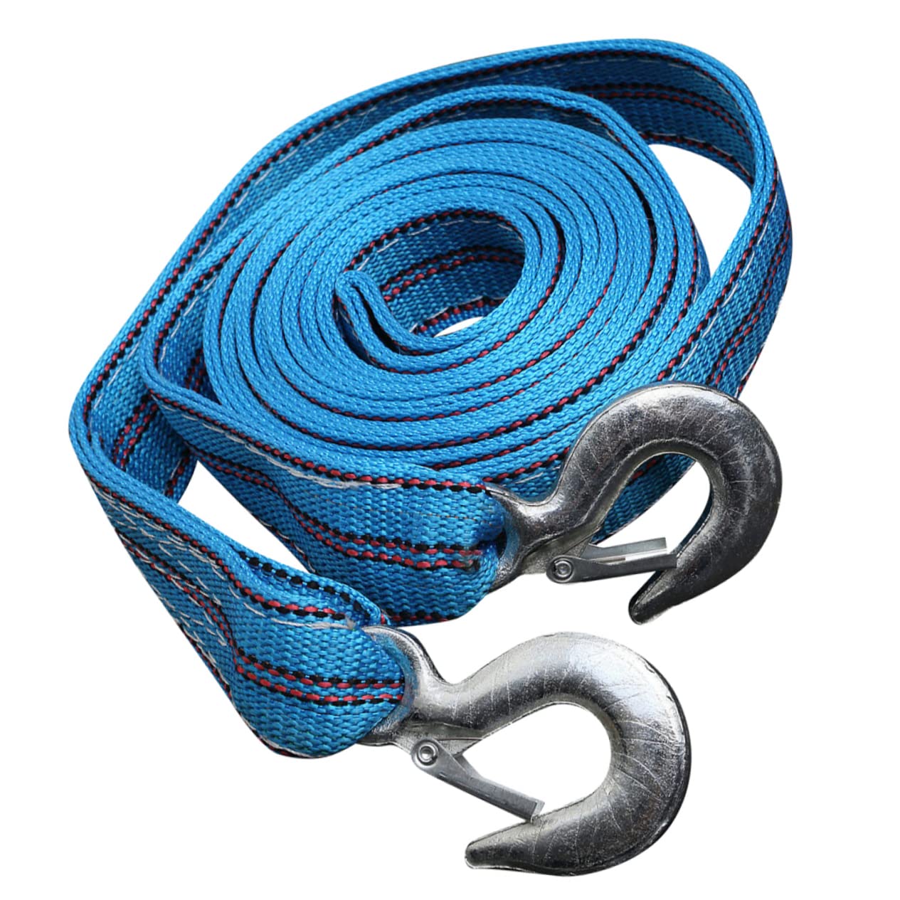 Corda di Traino per Auto 4m 5 Tonnellate Blu Gancio | Poliestere e Acciaio, Uso Emergenza e Viaggio, Portatile, Riduce le Vibrazioni