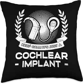 Cochlear Implant Heairing Aid Sound Device Throw Pillow, 18x18, Multicolor