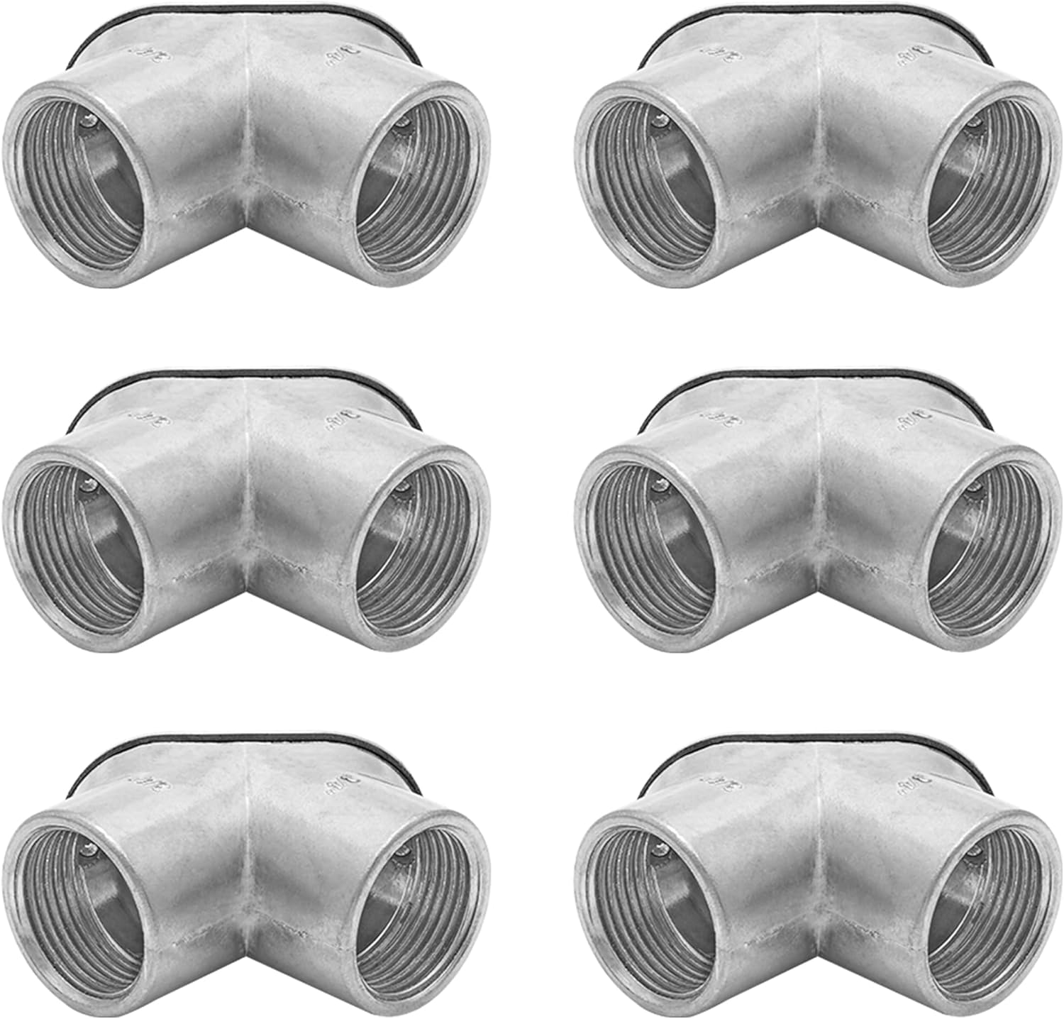 Maxxima 3/4 in. Conduit Pull Elbow, Rigid EMT or IMC Fitting for Wire Installation, Right Angle 90-Degree Bend, Threaded, Zinc Die Cast (6 Pack)
