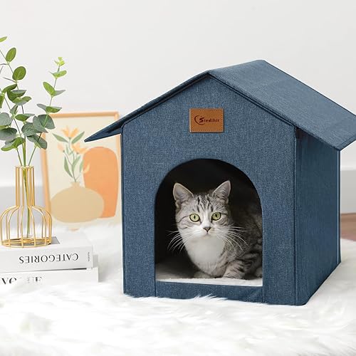 Miniatura 7 de Casa para gatos al aire libre, refugio para gatos de exterior, impermeable, para gatos al aire libre e interior, cama aislada para gatos para todas