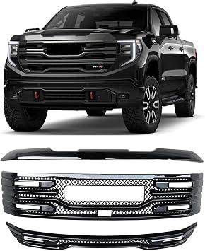 Front Grille, Fit for GMC Sierra 1500 SLT AT4 Mesh 2022-2025