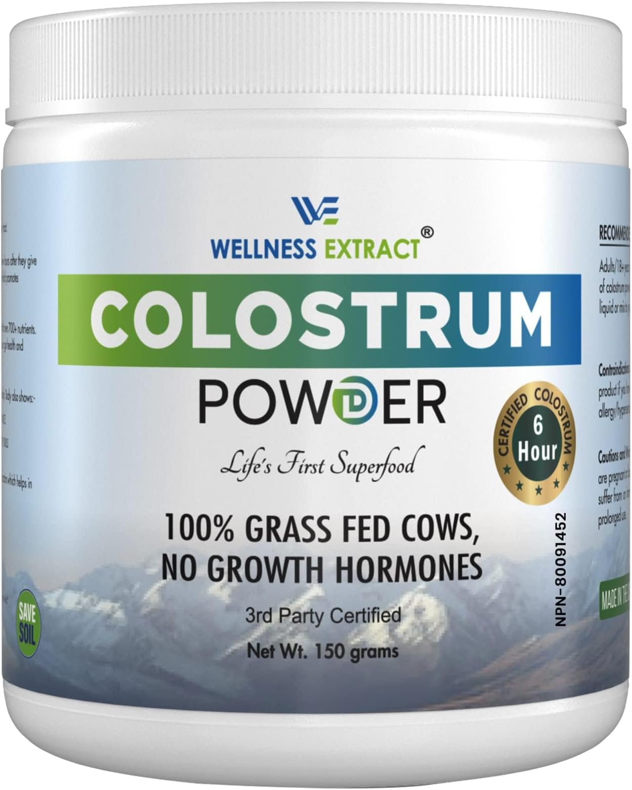 Colostrum Powder 100% All Natural Bovine | Maximum Strength | 150g | Absorbs Readily | Properties of Anti-Aging, Immune, Metabolic, & Other Essential Factors