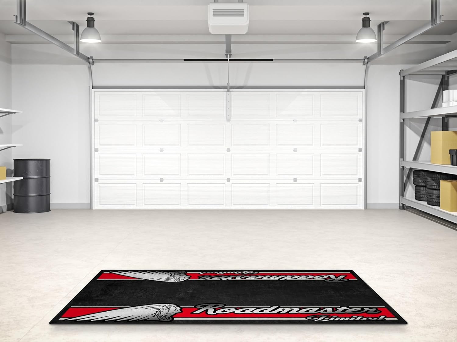 Parking Mat for Roadmaster Limited Motorcycle Model, Display and Pit Mat, Washable Non-Slip Garage, Showroom Mat, Rug (Stryker Red Metallic, Size 2: 102 x 47/260 x 120 cm)