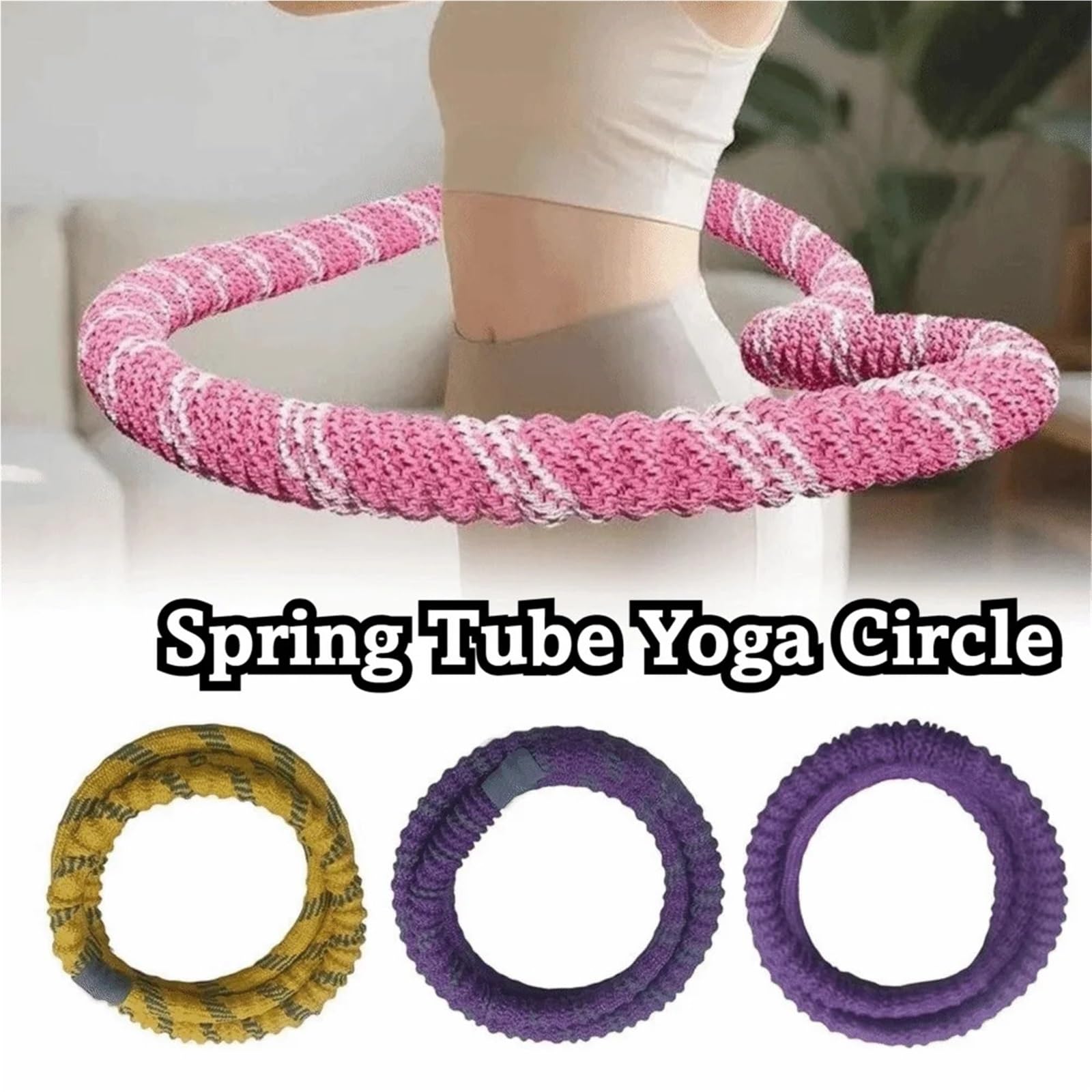 Hula Hoop Tubo de Resorte Plegable Circulo de Yoga Rebote Fitness Cintura Entrenador aro silencioso Todo Incluido