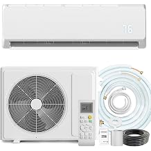 AZOUTDOOR Mini Split Air Conditioner with Heat Pump, 18000 BTU 19 SEER2 230V Energy Efficient Ductless Inverter, 1 Ton Pre-Charged Condenser Cools Up to 1250 Sq.Ft with Installation Kit