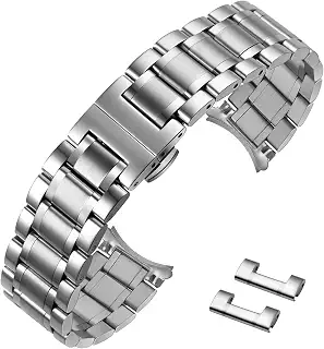 [ＳＥＵＥＲ＼時仕] SEURE時仕 時計ベルト 12mm 14mm-24mm ステンレス鋼 防水 防汗 Dバックル 両開き/観音開き尾錠 錆び難い ウォッチバンド 金属腕時計ベルト 交換工具付き ボックス付き 男女兼用