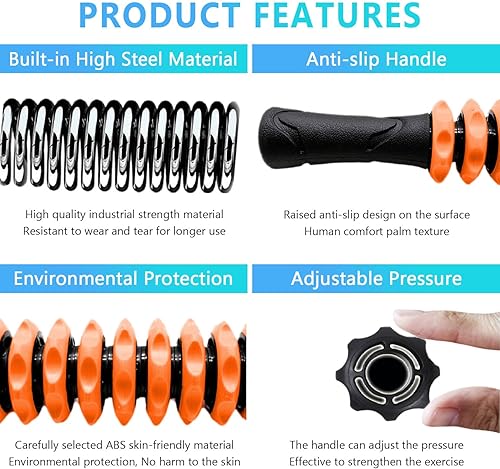 Vista 12 de Barra de rodillo muscular, barra de rodillo de masaje de yoga, herramienta de belleza para atletas, alivio del dolor de piernas (negro)