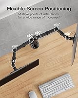 Vista 4 de HUANUO Dual Monitor Mount for 2 Monitors up to 30 inches, Heavy Duty Dual Monitor Stand Holds up to 22 lbs, Dual Monitor Arm with Height Adjustable