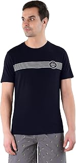 U.S. Polo ASSN. Men's Cotton Regular Fit Tri Blend Brand Stripe LE005 Lounge T-Shirt (Pack of 1) Price In India