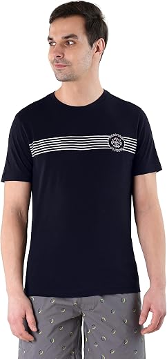 U.S. Polo ASSN. Men's Cotton Regular Fit Tri Blend Brand Stripe LE005 Lounge T-Shirt (Pack of 1)