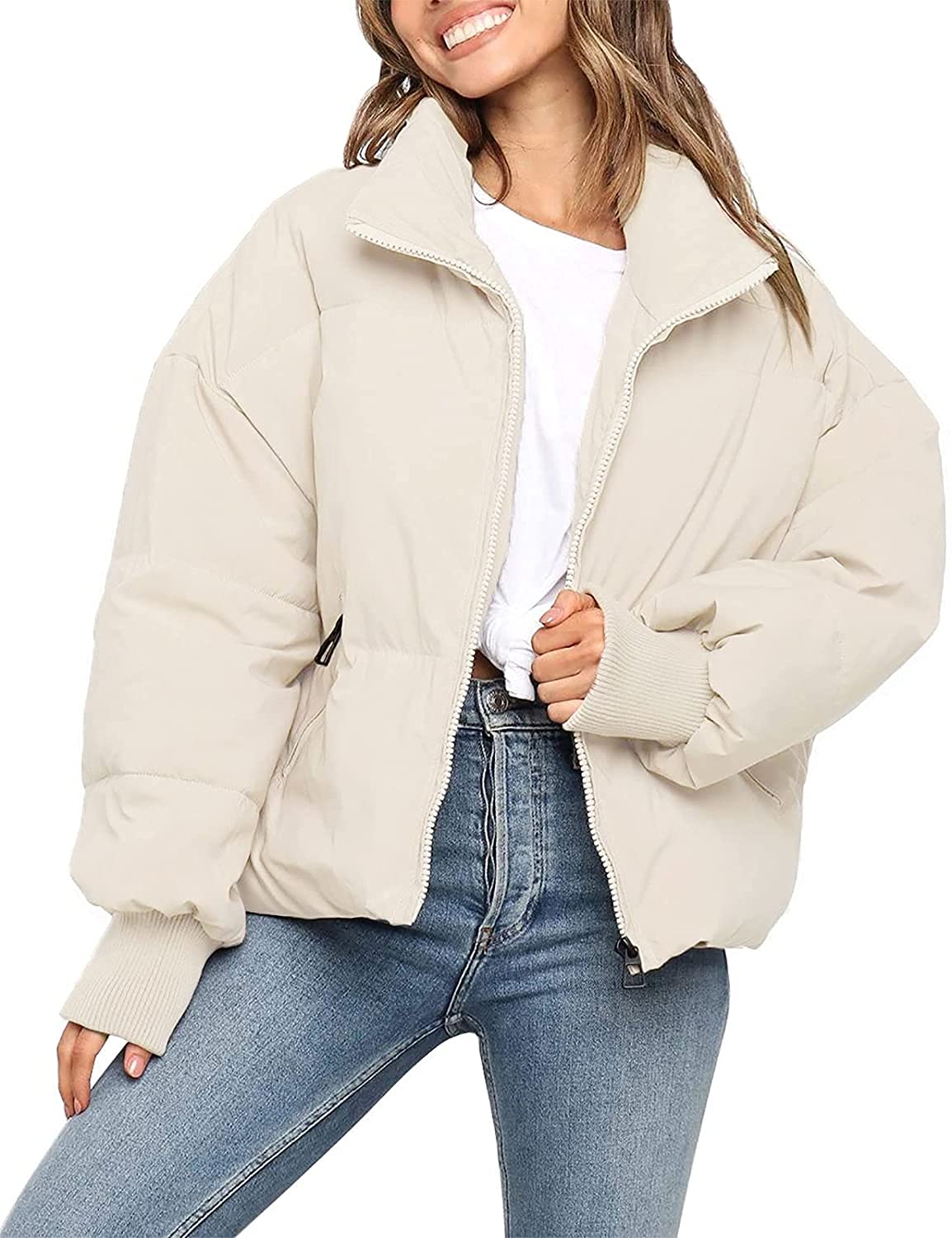 MEROKEETY Women's Winter Long Sleeve Zip Puffer Jacket Pockets Baggy Short Down Coats - Review, Price and Buying Guide