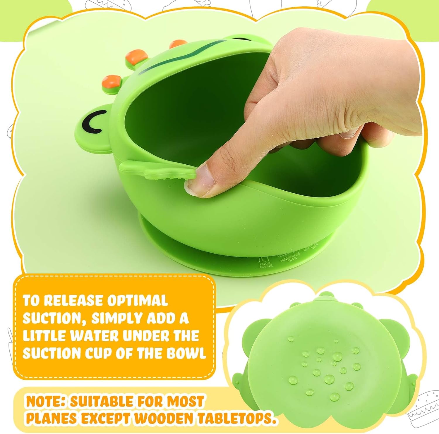Nuogo 4 Packs 304 Stainless Steel Baby Bowls with Silicone Sleeve Kids Toddler Food Bowls with Suction Anti Slip Cute Animal safe Design for Baby Feeding Soup Noodle Pasta Snack
