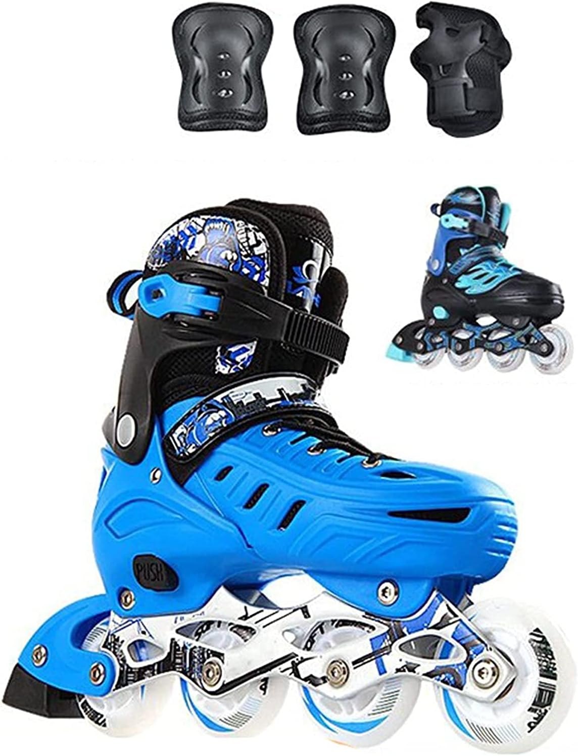 Inline Skates, Roller Skate Poles Ankle Protection Replacement Roller, Inline Skates Adults Unisex Fitness Skates Roller Skates,M(36~38)-White