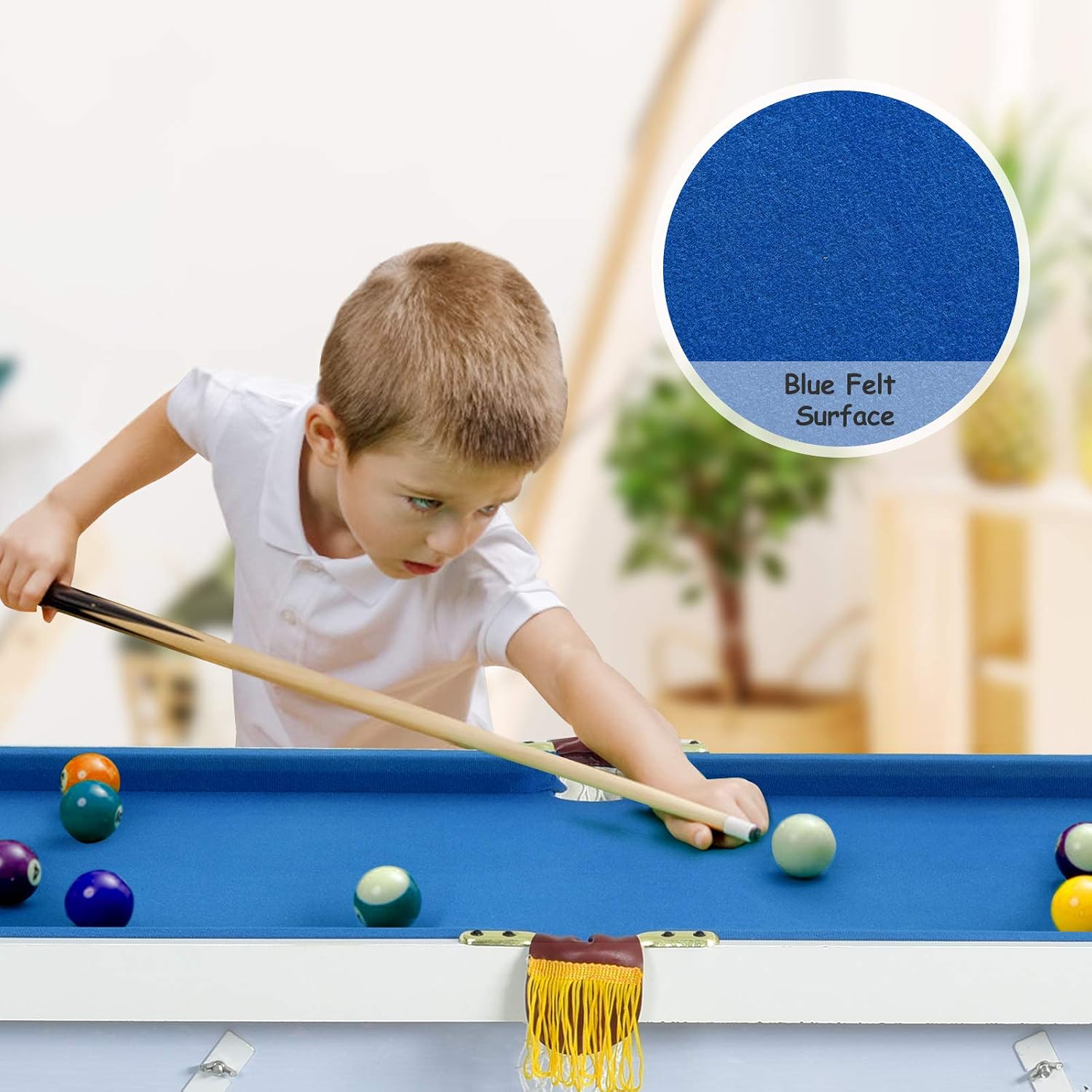 Costzon 47" Folding Billiard Table, Pool Game Table Includes Cues, Triangle, Chalk, Brush for Kids