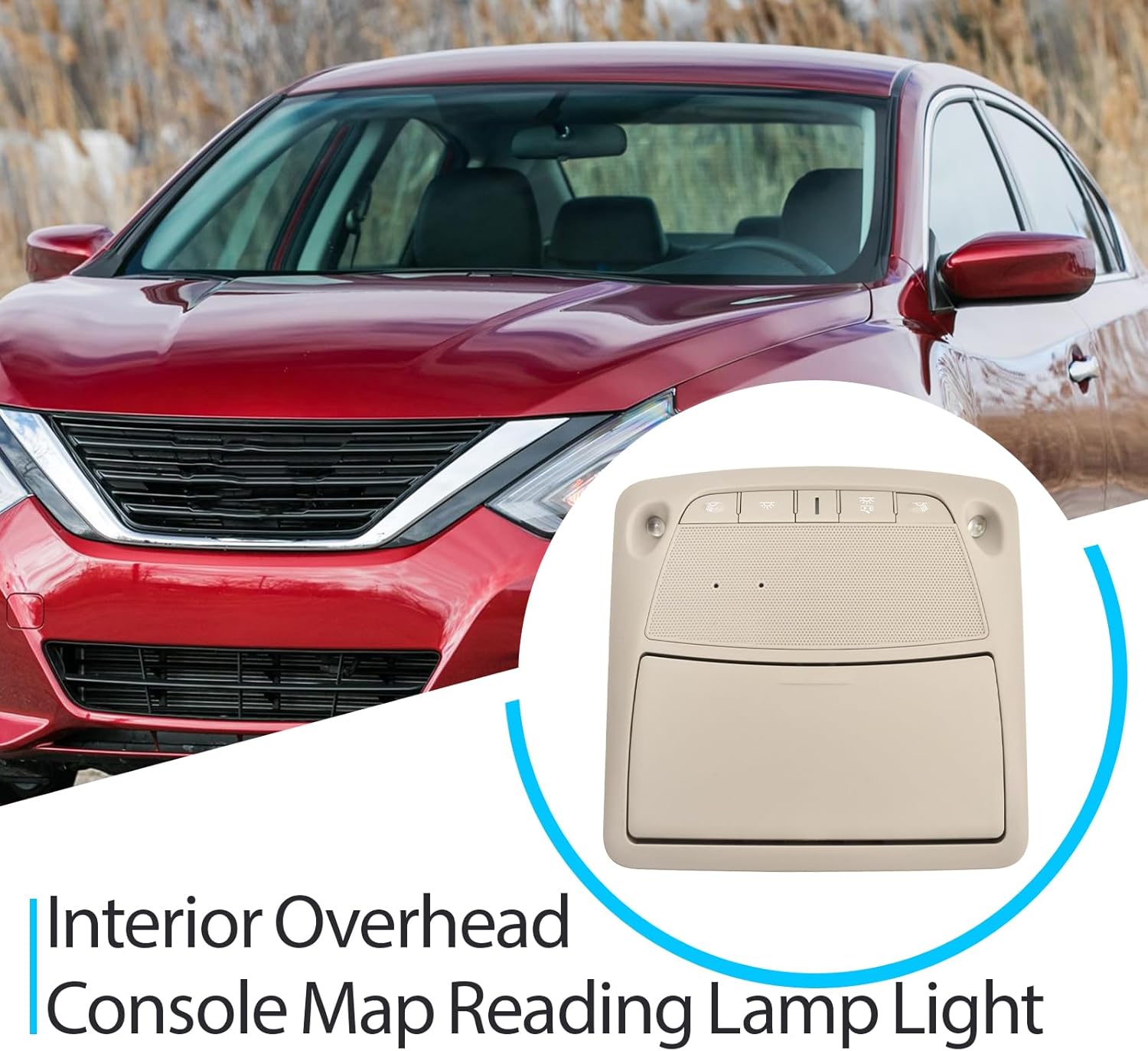 Interior Overhead Console Map Reading Lamp Light without Sunroof Compatible with Nissan Teana 2013-2018 Altima 2013-2018 Sentra 2013-2015 Replace 26430C990D