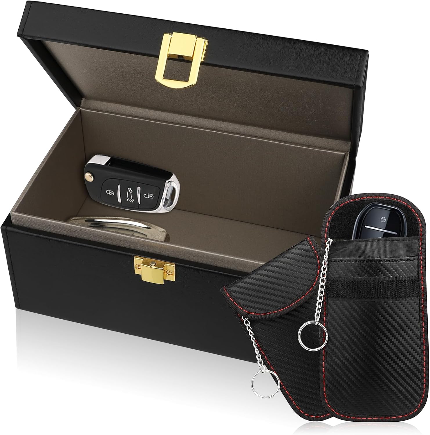 Car Key Signal Blocker Box, [Plus 2 Pack Faraday Pouch] Diyife 812 Car