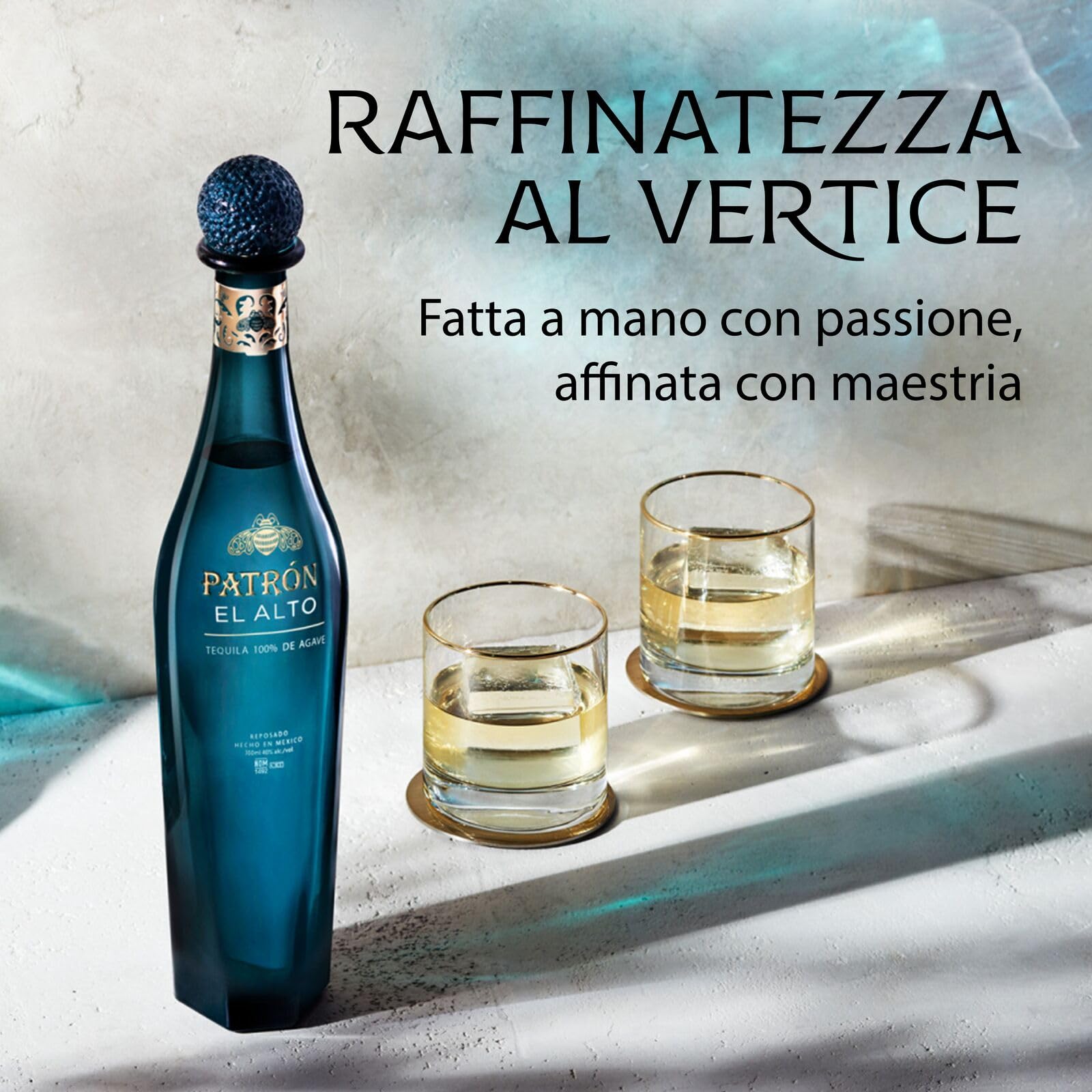 PATRÓN EL ALTO Pregiata Tequila Reposado, 40% vol., 1750 ml / 1,75 L, Realizzata a Mano in Piccoli Lotti dal 100% di Agave Blue Weber a Jalisco, Messico