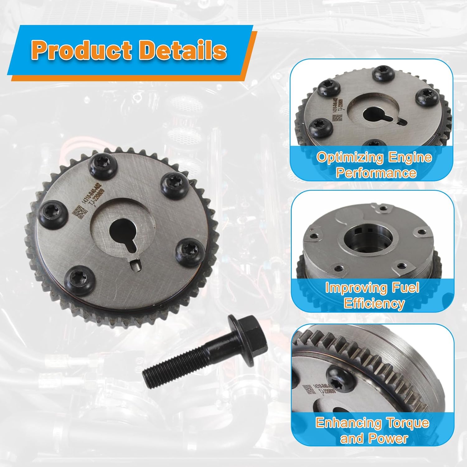 14310-R40-A02 VVT Variable Valve Timing Actuator for Honda Civic CR-V Acura ILX TSX 2009-2015 Direct Fit OE Replacement