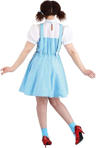 Miniatura 4 de Jerry Leigh Disfraz de Dorothy del mago de Oz para mujer, vestido azul de Kansas Girl para cosplay de película, obras escolares y Halloween