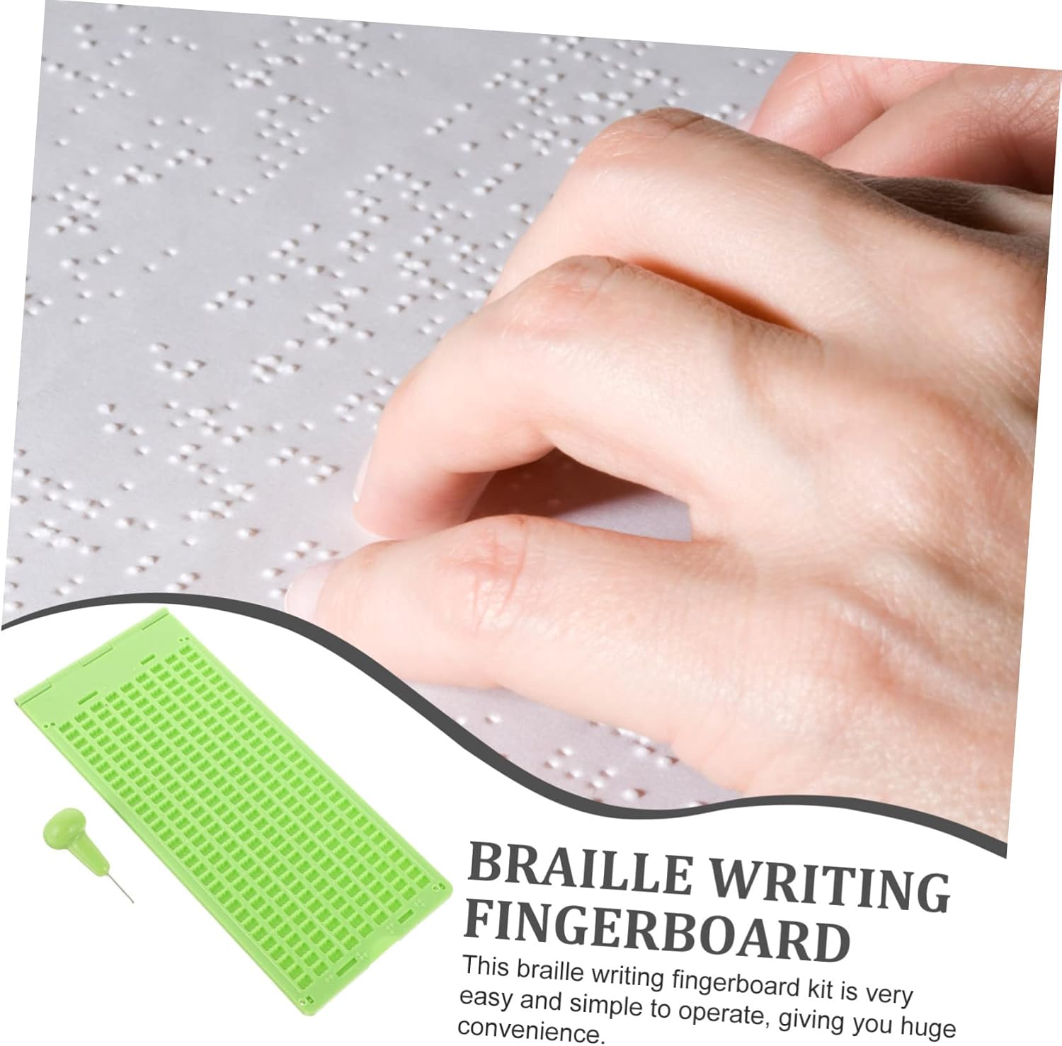 1set Braille Writing Kit Stylus Line Braille Plate for Blind Learning and Study Portable and Assistive Device for Visually Impaired Users