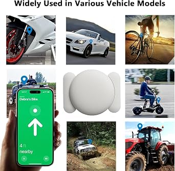 أجهزة تعقب GPS، جهاز تعقب بدون رسوم شهرية للمركبات يعمل مع Find My (iOS فقط)، جهاز تعقب السيارة مخفي مع حقيبة مغناطيسية مقاومة للماء (قطعة واحدة، أبيض)