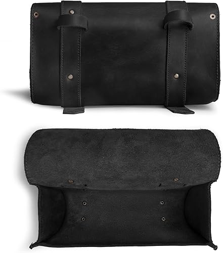 Miniatura 7 de Hide & Drink, Bolsa de manillar de motocicleta con 2 correas ajustables, organizador de herramientas, bolsa de motocicleta, bolsa de sillín para