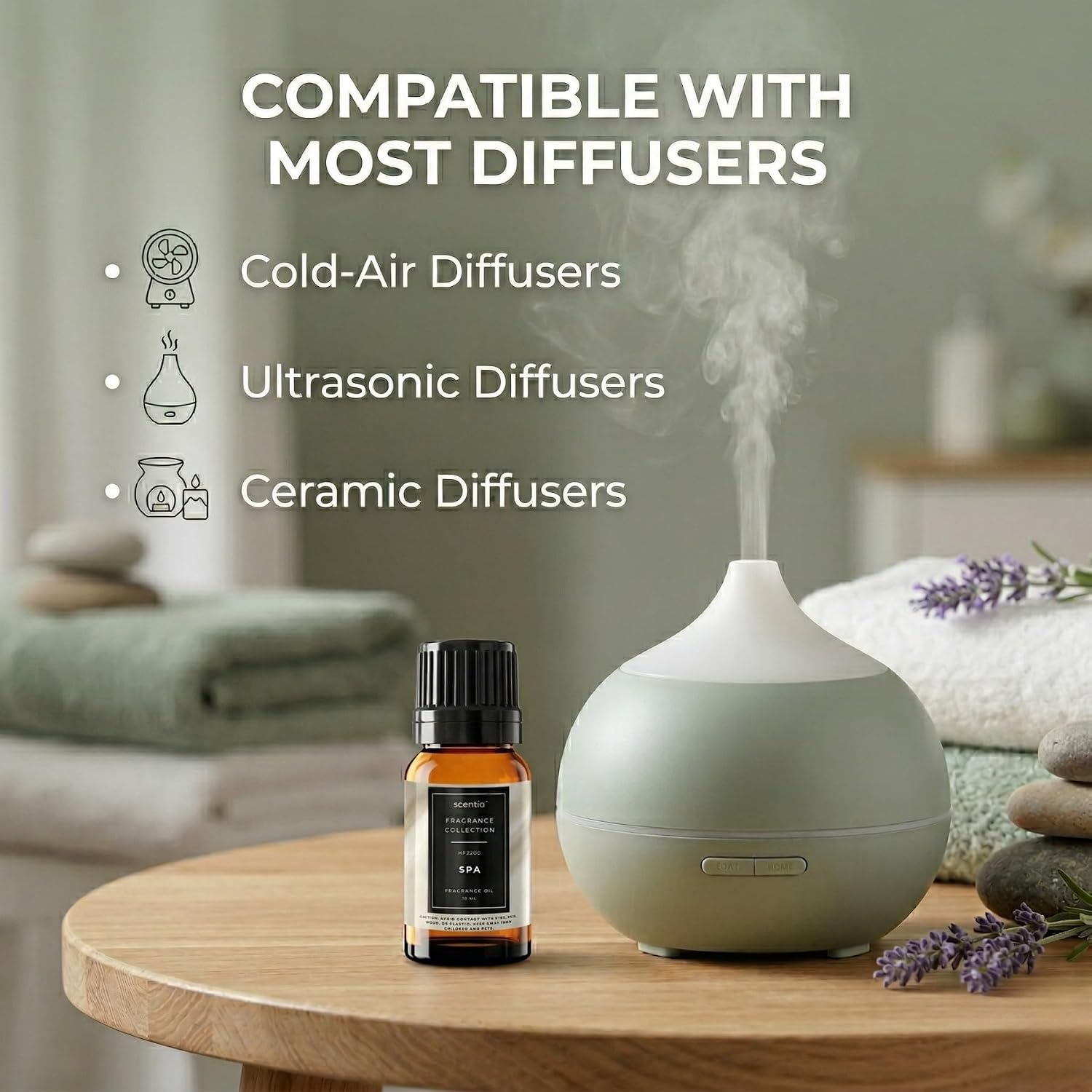 Clean Spa Diffuser Oil for Aromatherapy, Candle Making & DIY, 10 mL