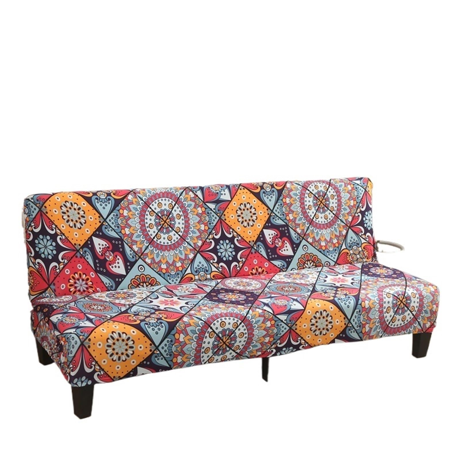 Housse de canapé sans accoudoir futon très extensible protection meubles taille L