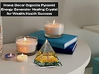 Vista 28 de Amazing Gemstone Organite Orgone Pyramid Extra Large 95MM - Orgone Energy Pyramid with Evil Eye, Hematite, Tiger Eye,Black Obsidian Crystals&Healing