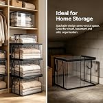 Large Heavy-Duty Thick Clear Plastic Storage Bags, Foldable Transparent Organizer Bins with Zipper Lid & Reinforced Handles, All-Purpose Storage for Clothes, Blankets, Moving and Closet Organization