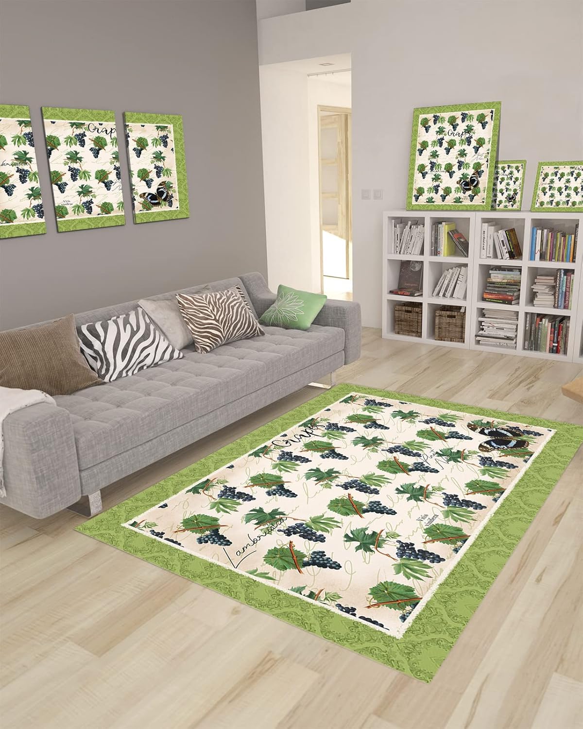 Amazon.com: Plant Fruit Grape Area Rug 5 x 8, Washable Bedroom Rug Non ...