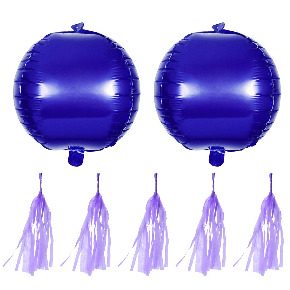 2pcs Blue Aluminum Foil Balloons Party Decorative Balloons Supplies