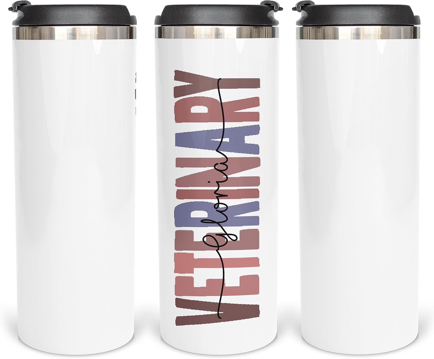 Animal Doctor Customizable 14oz Skinny Colored Sublimation Coffee Mug, White Coat Ceremony Coffee Mug with Lid, SS Gift for Graduation, Vacuum Insulated Gift for Future Vet, Animal Hospital Cup