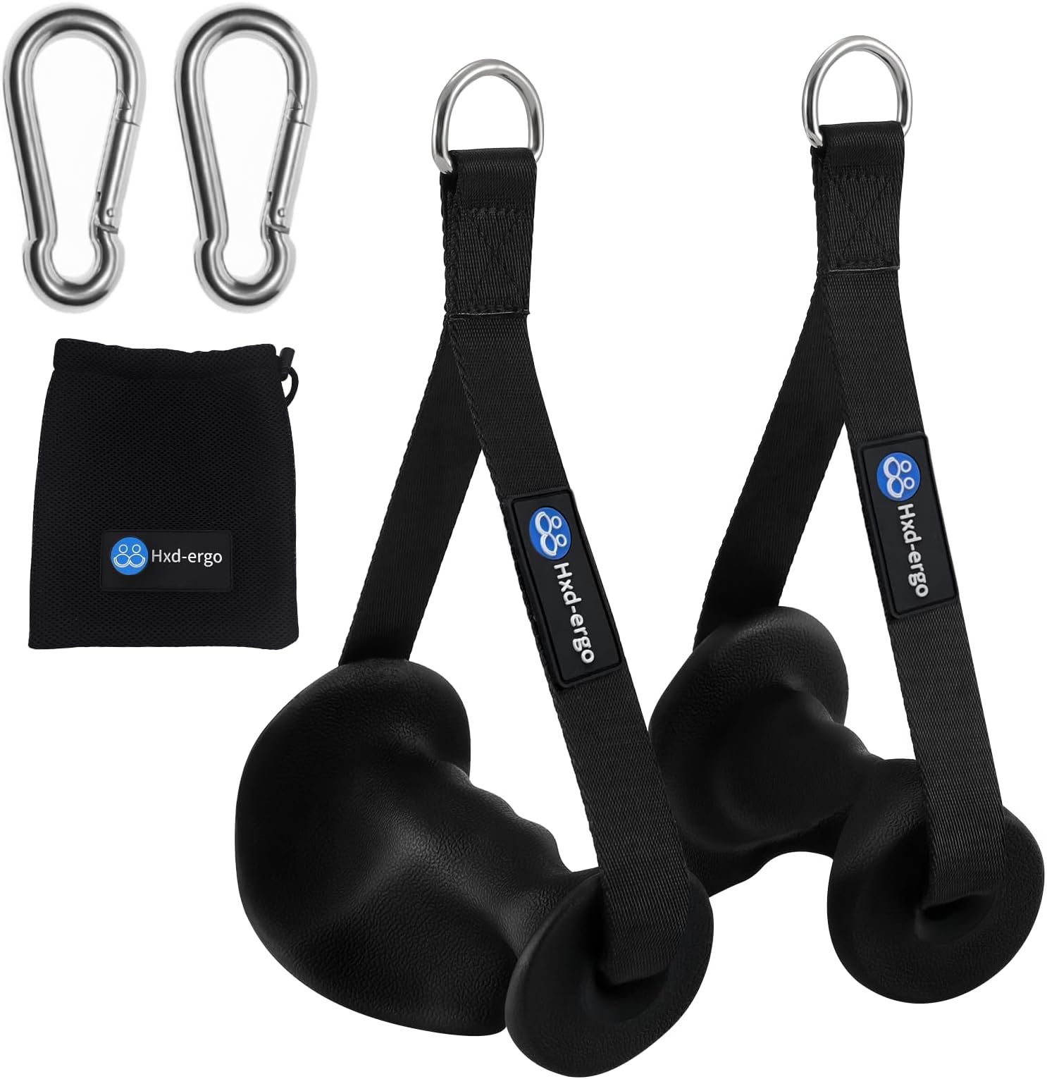 HXD-ERGO Ergonomic Gym Handles, Heavy Duty Exercise Handles for Cable Crossover Machine Tricep Exercise LAT Pull Down and Resistance Bands, Anti-slip and Anti-sweat Comfortable Grip