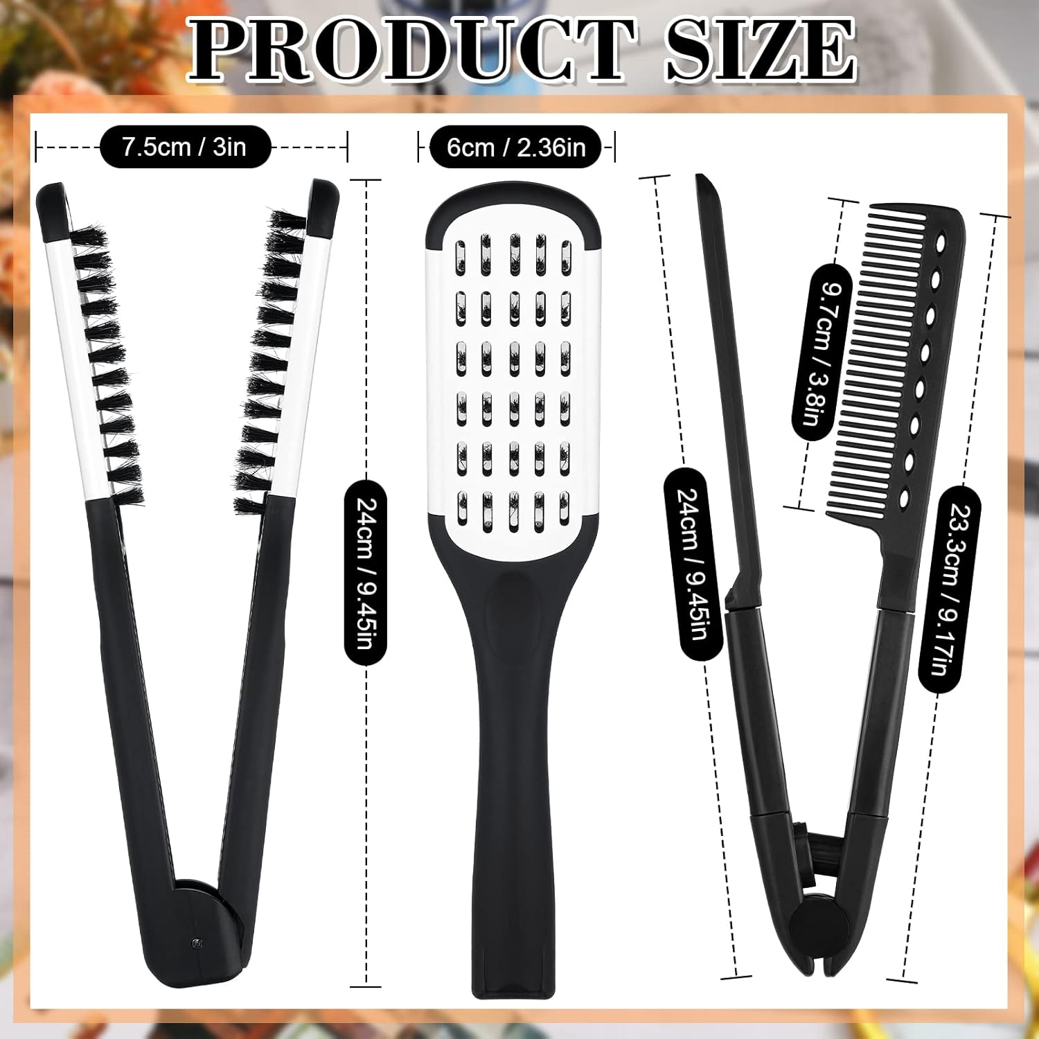 Chengu Boar Bristle Brushes - Double Sided Clp Brush and Flat Iron b