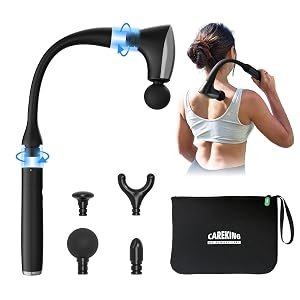 2-in-1 Detachable Muscle Massage Gun Deep Tissue with 20 Extension Handle Back and Neck Massager for Pain Relief