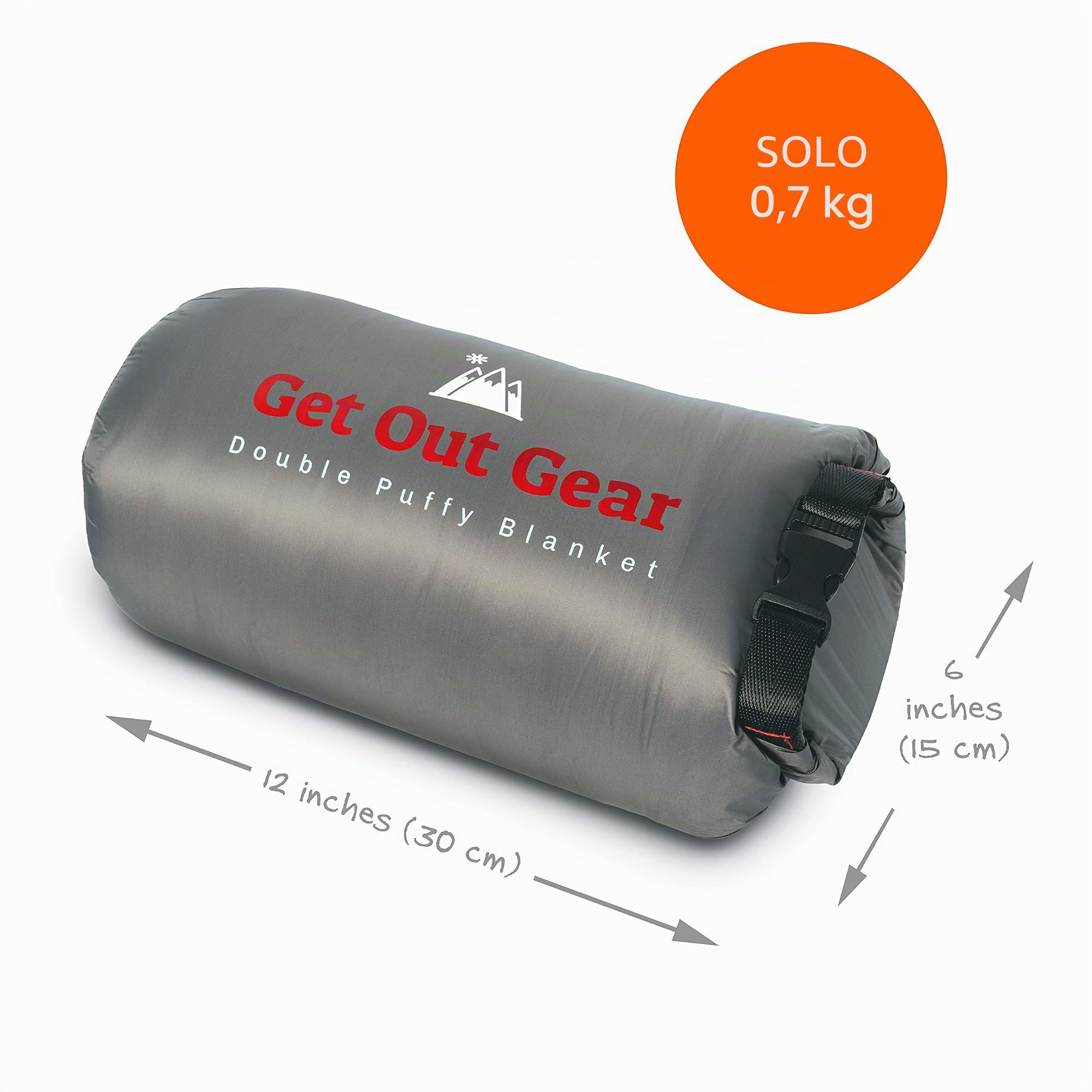 Get Out Gear - Coperta da campeggio doppia, extra imbottita, pieghevole, leggera e calda, ideale per esterni, viaggi, stadio, festival, spiaggia, amaca, trapunta da campeggio impermeabile