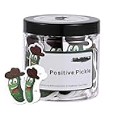 60 Positive Pickle Cards Jar, Positive Affirmation Cards for Women, Stocking Stuffers for Teen Girls, Non-repetitive Emotional Support Pickle, Christmas Gifts, Birthday Gifts for Women Man Teenagers