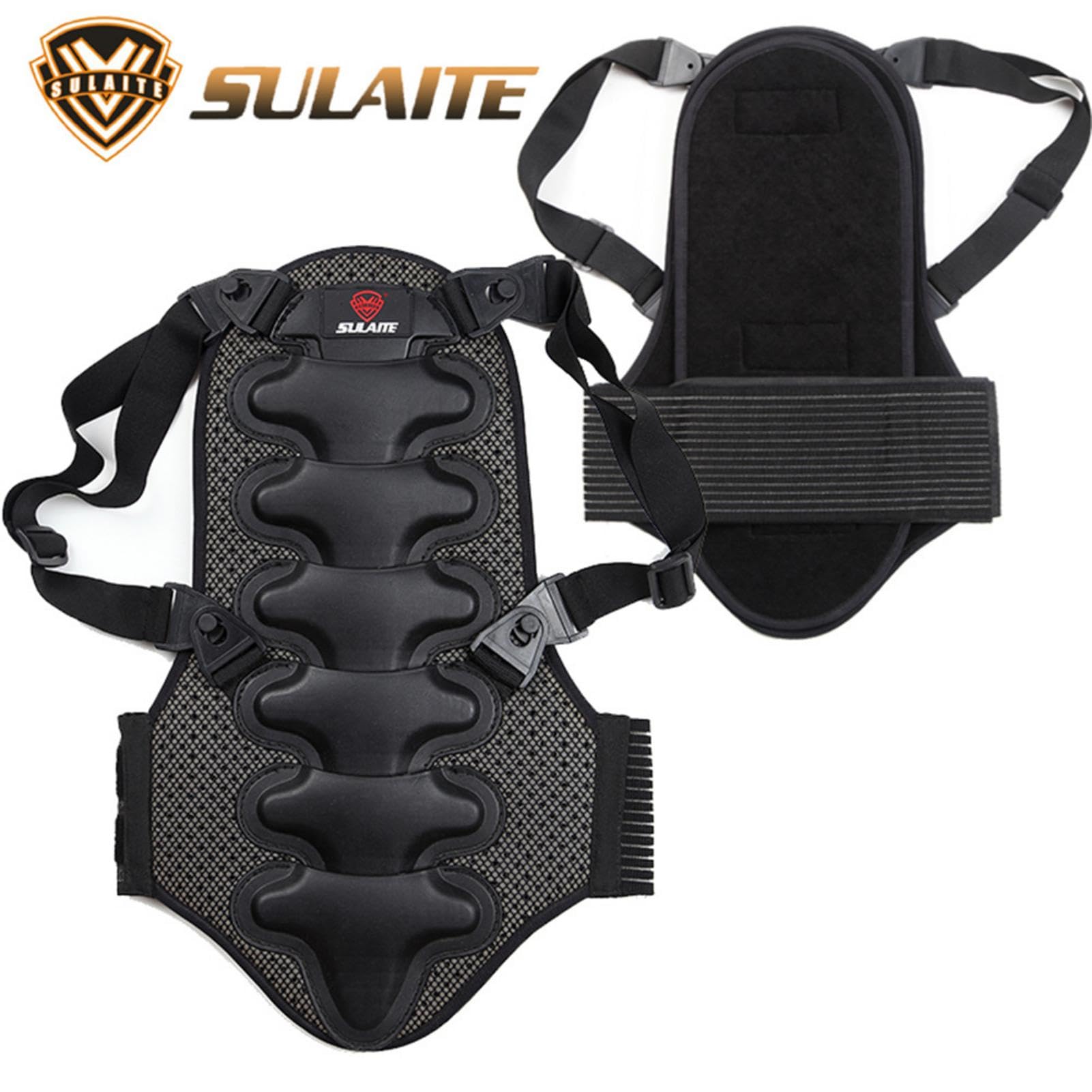 Coque Dorsale Dos pour Moto/Ski/Snowboard pour Adulte, Protection Dorsale De Moto, Sangle Ventrale avec Fermeture Et Sangles Élastiques Réglables, Protection Dorsale Adulte Moto Ski Snowboard, Légère