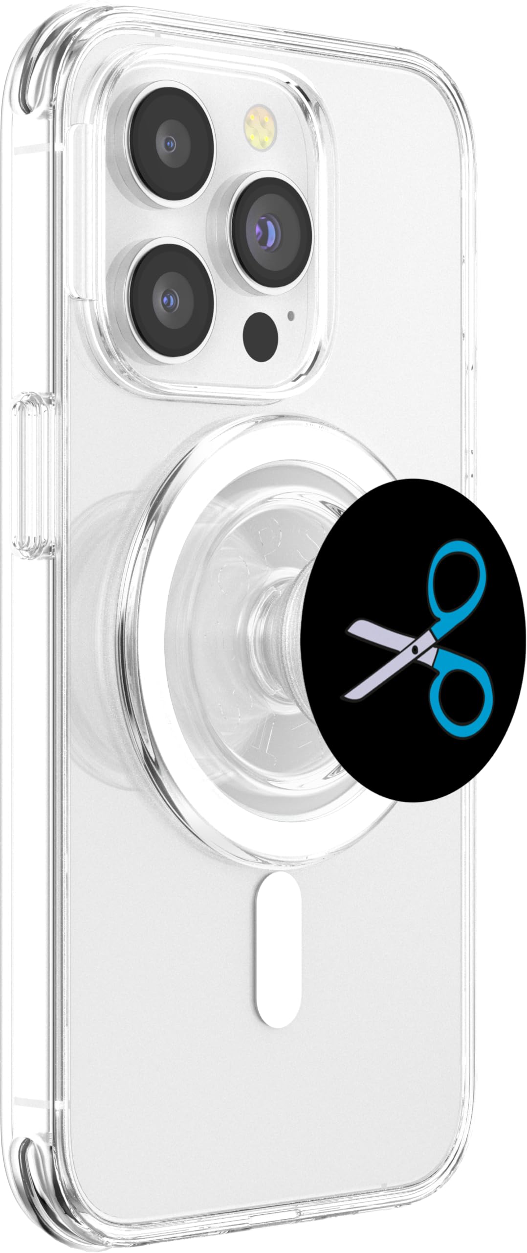 Scissors - Rock Paper Scissors Funny Team Halloween Costume PopSockets PopGrip for MagSafe, Clear - Image 4