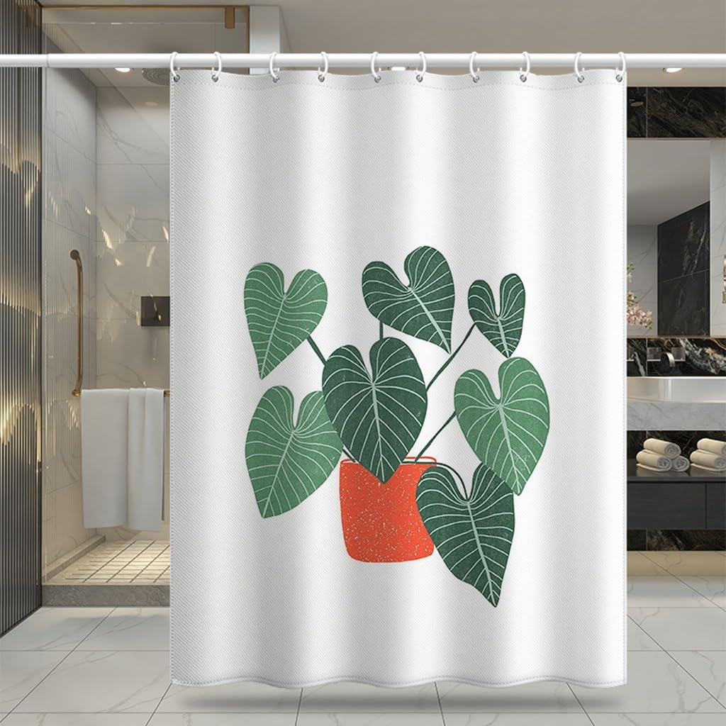 Shower Liner Shower Curtain Bathtub Curtains Polyester Thickened Bathroom Curtain Digital Printing Shower Curtain Waterproof Bathroom Curtain with Hooks Suitable for Bathroom (Size