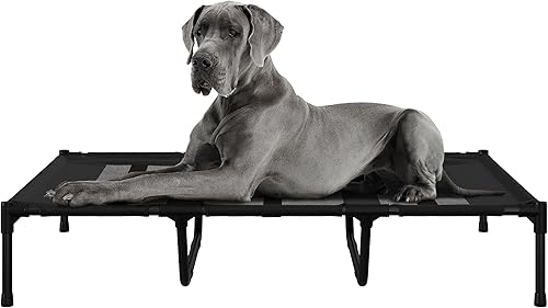 PETMAKER - Cama elevada portátil para perroscachorrosmascotas de hasta 110 libras, mide 48 x 36 pulgadas, con patas antideslizantes, tipo catre para
