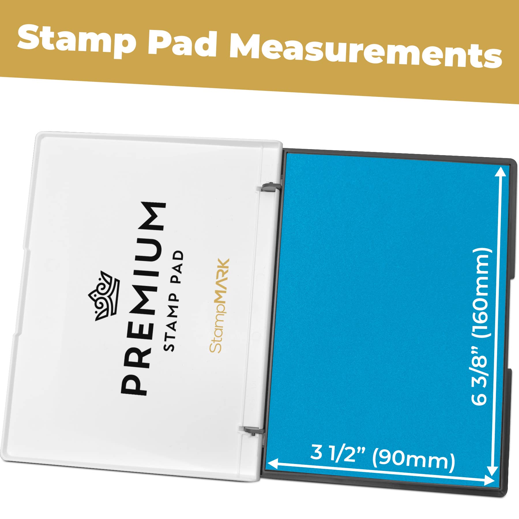 StampMark Wysokiej jakości podkładka do pieczątek duży rozmiar 8,9 cm x 15,2 cm - do tradycyjnych pieczątek gumowych - podkładka filcowa w kolorze jasnoniebieskim