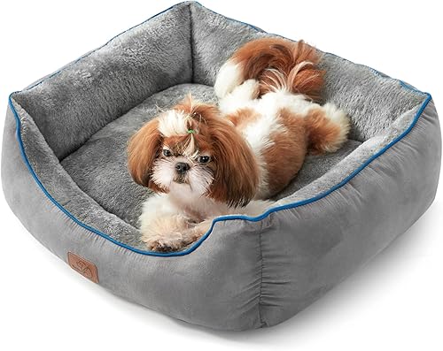 Bedsure - Cama lavable para perros pequeños cama para gatos de interior cama rectangular de 20 pulgadas para cachorros con parte inferior