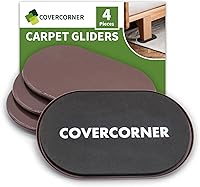 Vista 18 de Deslizadores de muebles para alfombra 8 unidades - Deslizadores para mover muebles de 3 1/2 pulgadas Protectores de suelo para patas de sillas