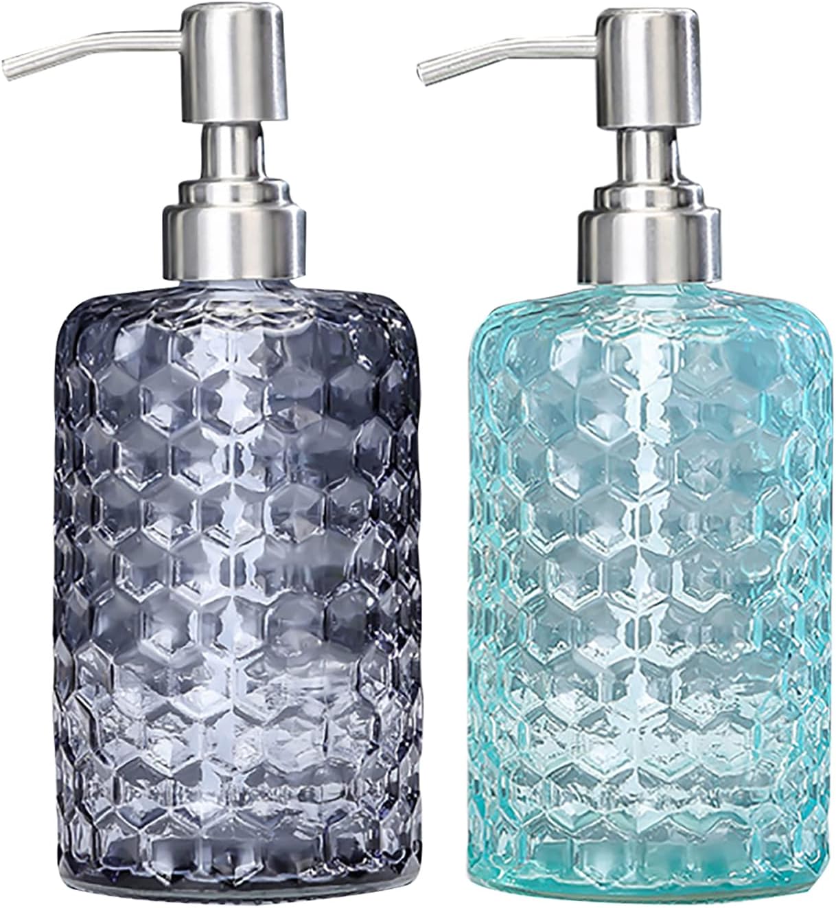 Weihnachtsseifen-Spender Set - 2x Baumförmige Glasseifenspender Mit Pumpen, Rostfrei & Nachfüllbar Für Bad & Küche